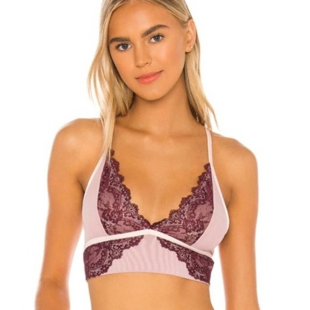 Free People Beautiful Berry Lace Bralette Bra